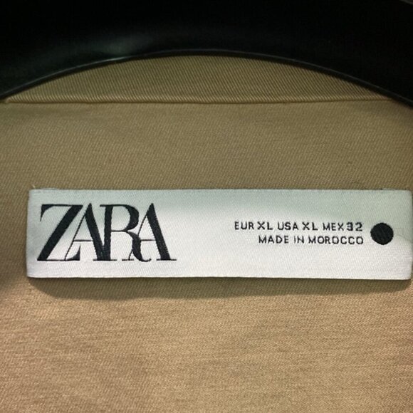 Zara Tan Trench Jacket Size Xlarge - Picture 14 of 16